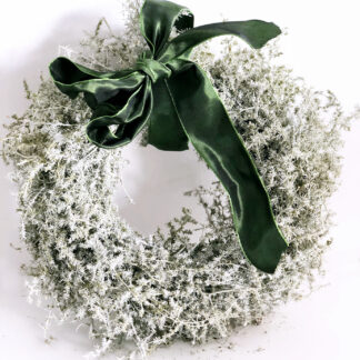 Kranz Naturkranz Asparagus Spargelkraut olive grün weiß gewachst in Ø 25 cm Osterkranz Türkranz Dekokranz edel Weihnachtskranz