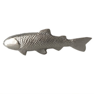 Deko Figur Fisch silber Metall Aluminium vernickelt zum hinstellen